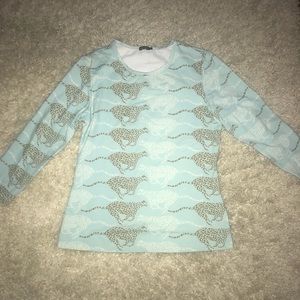 J. McLaughlin 3/4 sleeve signature tee - cheetah